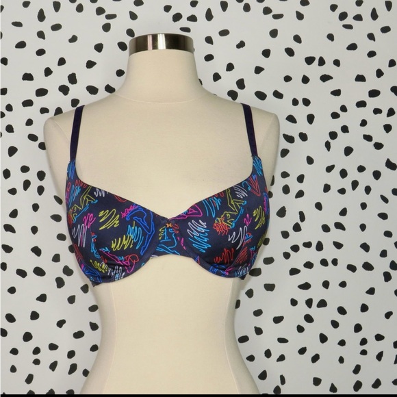 Savage X Fenty Neon Scribble Underwire Bra - Picture 2 of 7
